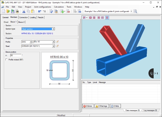 CoP2 VM 1.8.1: Software de dimensionamento de ligações com perfis tubulares