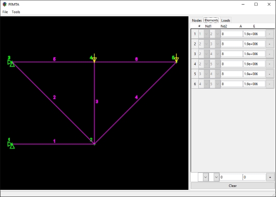 FEMTA 0.7.1: Análise estrutural de treliças 3D através do Método dos Elementos Finitos (MEF)