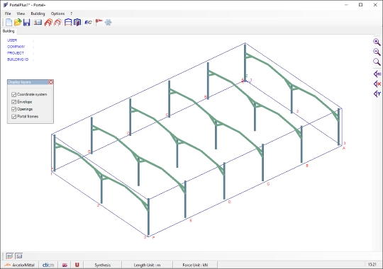 Portal+ 1.23: Software de dimensionamento de estruturas porticadas