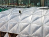 Construção da Estação de Canary Wharf em Londres