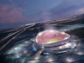 Construção do maior estádio do Mundial de Futebol FIFA 2022