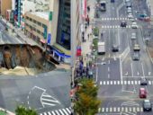 Japoneses reparam via colapsada de Fukuoka em apenas 48 horas