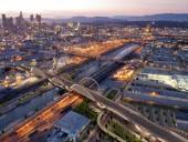 Ponte Fita de Luz estender-se-á 1100 metros sobre o Rio Los Angeles