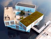 Projetistas dinamarqueses criam residência universitária flutuante com contentores